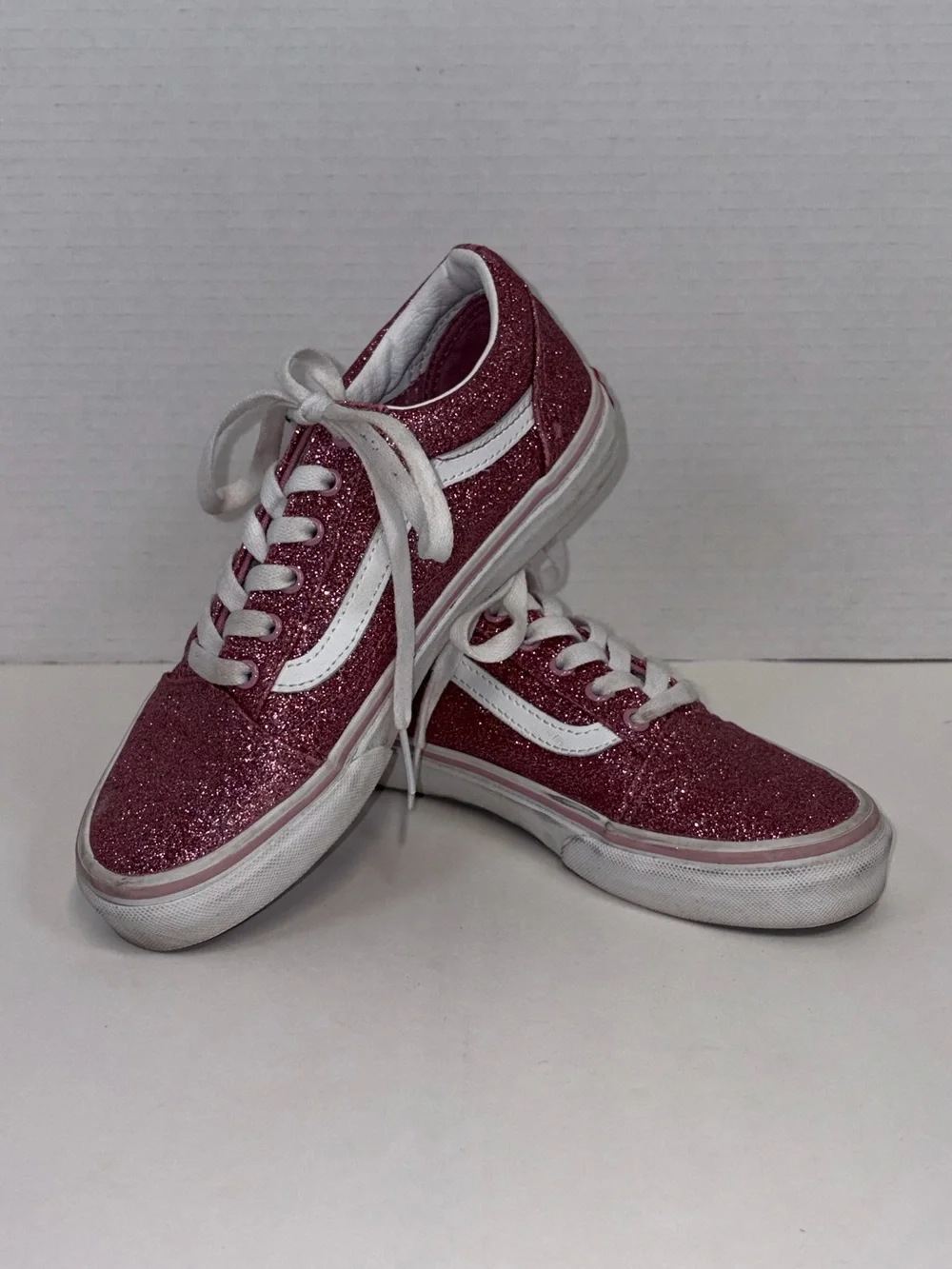 Vans Kids Glitter Pink Low-Top Sneakers